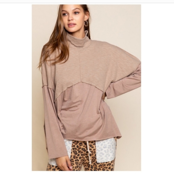POL Mocha Long Sleeve Top - sizes Small - NEW - Picture 9 of 12